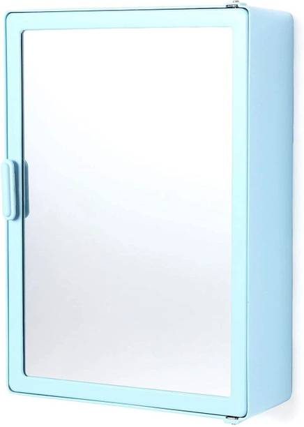 PGen Small (Size: 10x14x4 Inch) MINI Plastic Bathroom Mirror Storage Basin Cabinet Polypropylene Wall Shelf