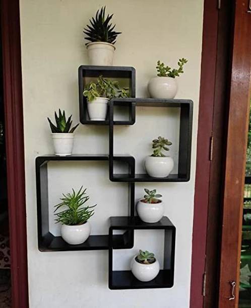 Murad Arts Wooden Interlock MDF Wooden Shelf | Wall Mount MDF (Medium Density Fiber) Wall Shelf