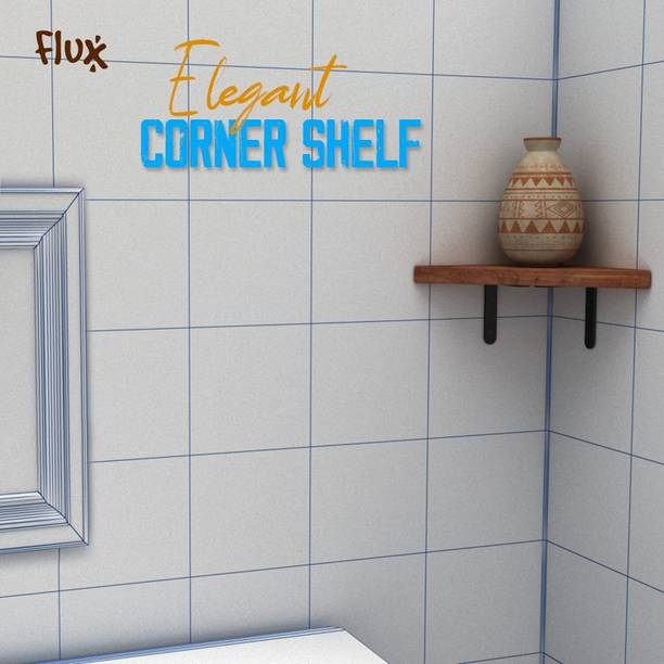 Flux Wooden Corner Floating Shelves Display Rack Corner Wall Mounted Book Shelves Wooden Wall Shelf
