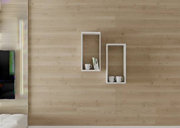 TheGoodLuck Noor Crest Zig Zag Corner Wall Shelf Wooden Wall Shelf