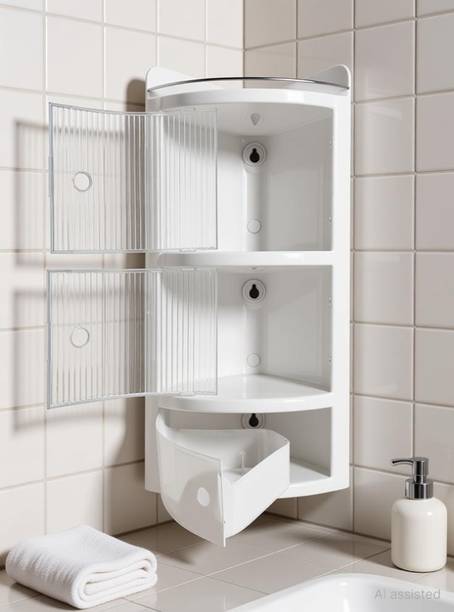 Grace Fine Ware corner shelf bathroom rack storage organizer Plastic Wall Shelf