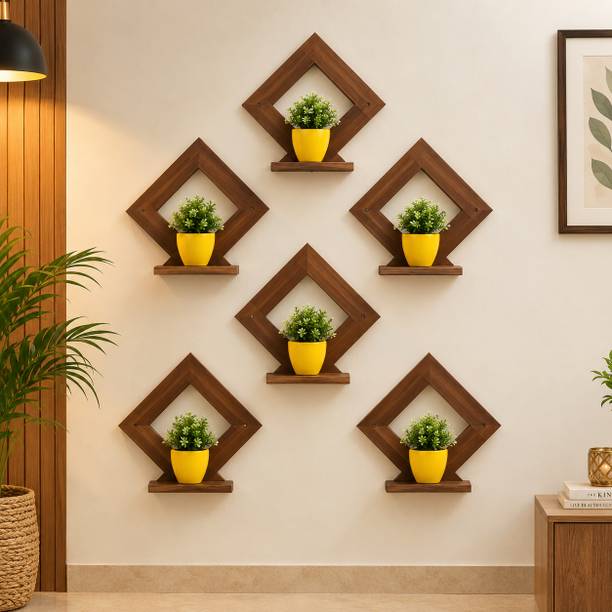 Adi Crafts Square Wooden| MDF Wooden Floating Shelves | Living Room & Bedroom Decoration Wooden Wall Shelf