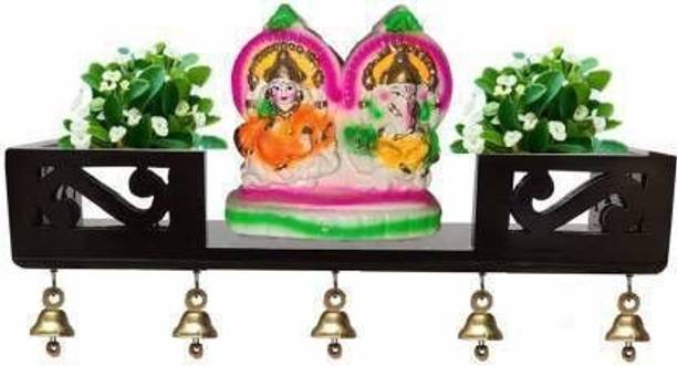 SMCRAFTS Wall shelf Home temple bell shelf temple home mandir pooja ghar MDF MDF (Medium Density Fiber) Wall Shelf