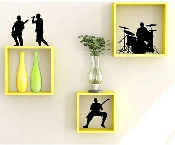 SIWOZ square Wall Shelf Beautiful Floating Wall Racks Shelves Living & Bed Room Decor MDF (Medium Density Fiber) Wall Shelf