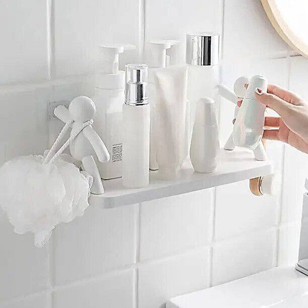 VRDH (PACK OF 2)Self Adhesive Multi-Purpose Wall Hanging floating Shelf 1.1268 Plastic Wall Shelf