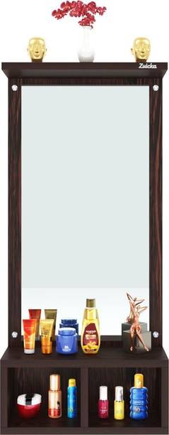 Zuicka Elegance Wall Mirror with Shelf Wooden, Glass Wall Shelf
