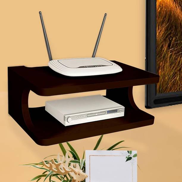 VRiddhi Creations Setup Box Stand / Holder / WiFi Holder Wall Mount Shelf MDF (Medium Density Fiber) Wall Shelf