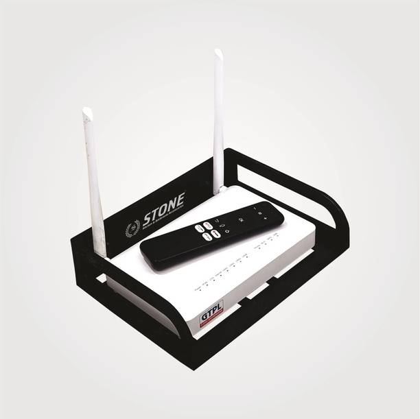 HEXA GOLD ABS multi purpose stand Setup Box Holder Wi fi Router DTH Plastic Black - 1 Plastic Wall Shelf
