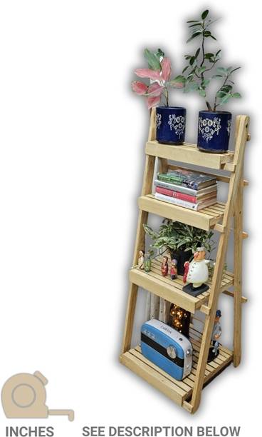 Barish Wooden Wall Shelf (Number of Shelves - 4, Brown)