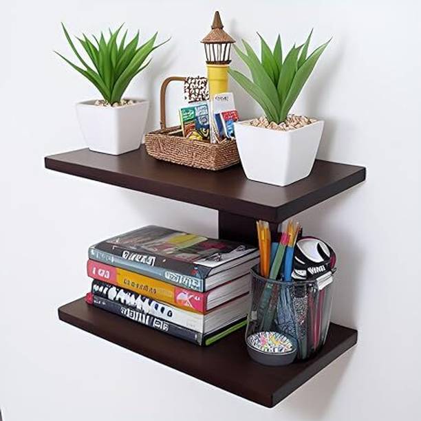 national company i rack wall shelves colour brown Wooden Wall Shelf