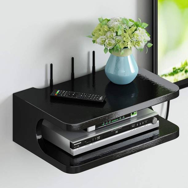 Duryodhan Traders TV Unit Organizer for WiFi Router, Remote & DTH Box | Size: 25 x 20 x 9 cm MDF (Medium Density Fiber) Wall Shelf
