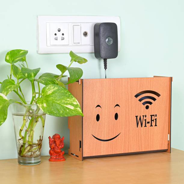 Gojeeva Wood Wall Mount Wifi Router Stand, Holder and Rack Wooden Wall Shelf Wooden Wall Shelf
