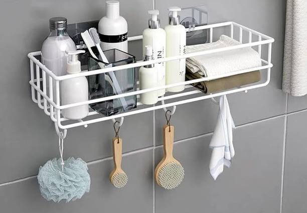 DXDT kitchen rack shelf Storage Organizer (Pack of 1) Self Adhesive sticker Carbon Steel Kitchen Trolley