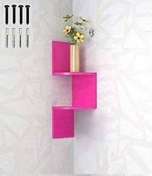 NationalArts wooden wall shelf wall hanging wall decor mounted floating PINK Wooden Wall Shelf