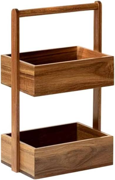 RuPSdecor Storage 2 tier box Wooden Wall Shelf