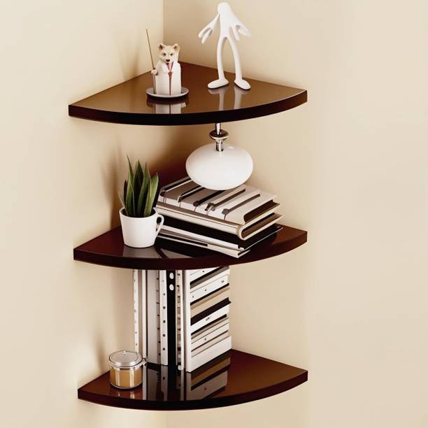 Artival Crafts 3-Piece MDF Corner Wall Shelves | Space-Saving Mount Storage | Stylish & Durable Wooden Wall Shelf