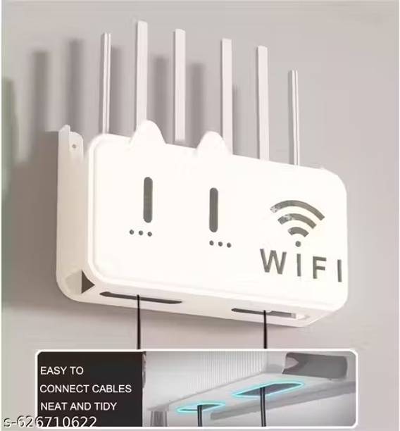 iconic world WiFi Router Storage Box Plastic Wall Shelf
