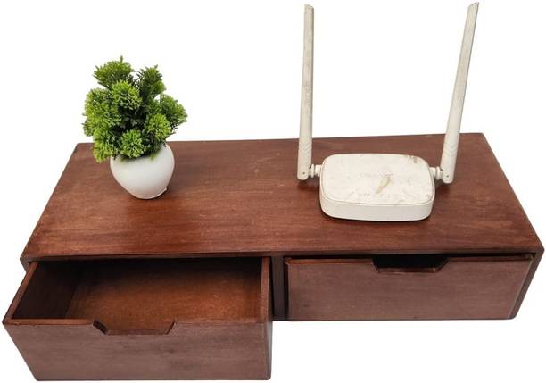 Hindwood wooden 2 drawer Wooden Wall Shelf
