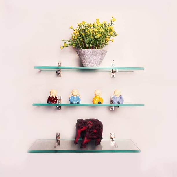 windowera Multipurpose Glass Shelf Suitable For Bathroom, Kitchen, Living room, Glass Wall Shelf