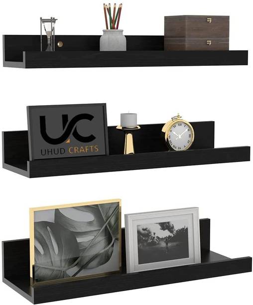 UHUD CRAFTS Floating Wall Shelves, Wall Mounted Storage Shelf for Home, Office, Living Room Wooden Wall Shelf