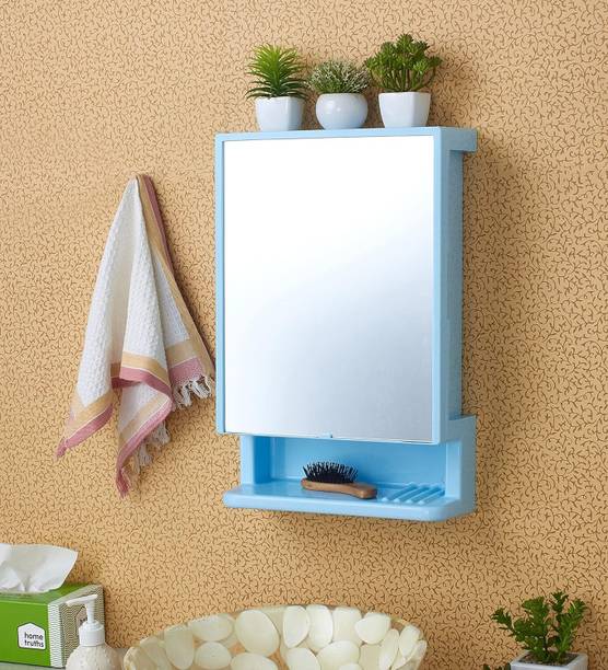 Zahab bathroom cabinet with mirror Plastic Wall Shelf