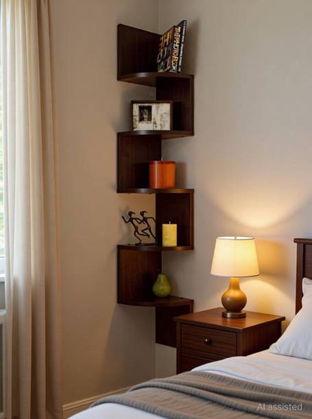 woodinzo MDF (Medium Density Fiber), Wooden Wall Shelf