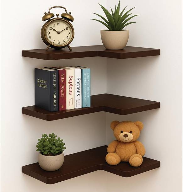 Hawari enterprises L SHAPE SELF FOR WALL DECORATION FOR HOME AND KITCHEN AND BATHROOM Wooden Wall Shelf