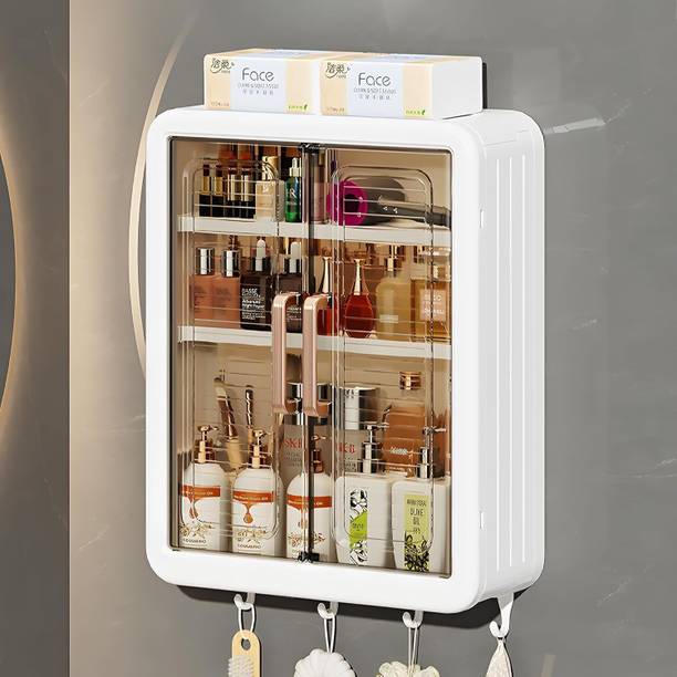 KeonCrown Racks/Space Saving Storage Cabinet/Cabinet Organizer For Multipurpose Use Plastic Wall Shelf