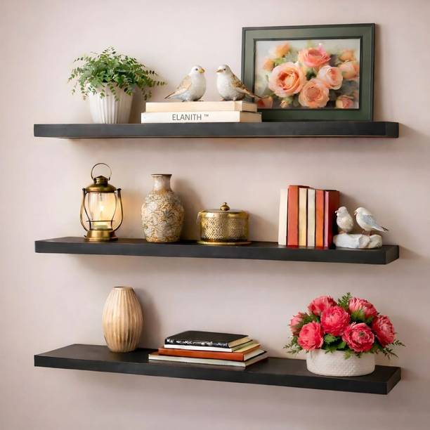 LUNEXA0 3 WALL SHELVE MDF (Medium Density Fiber) Wall Shelf