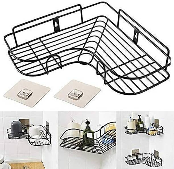 2मेक Self-Adhesive Stainless Steel Bathroom Corner Rack Storage Shelves रसोई रैक