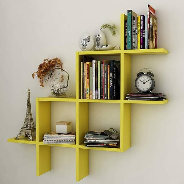 Extend Crafts Wooden Showcase for living room/Foldable book Rack/wooden showcase Wooden Wall Shelf