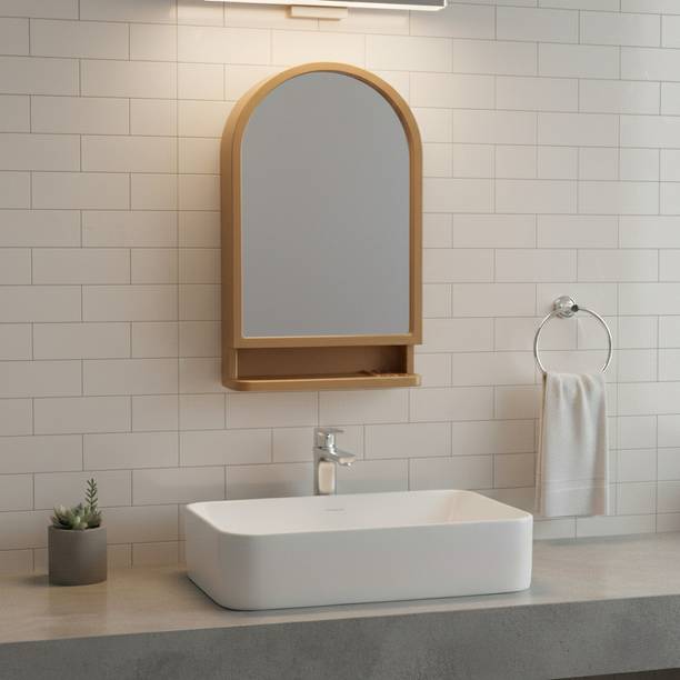 CIPLA PLAST Ideal Mirror Cabinet | Wall Mounted Hanging Mirror for Home Decor | Plastic, Glass Wall Shelf