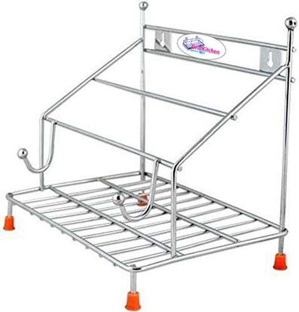 GRIDKITCHEN Stainless Steel Pan Holder Tawa Stand Stainless Steel Wall Shelf