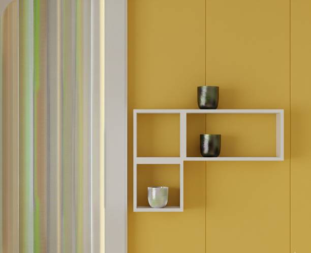 TheGoodLuck Luke Edge Wooden Corner Stand for Bedroom Decor Wooden Wall Shelf