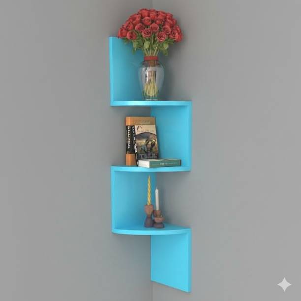 creative collection Wall shelf zig zeg shelves wall corner decorative living room bed room Wooden Wall Shelf