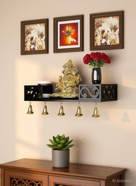 brand era Beautiful Traditional Wooden Wall Mandir Wooden Wall Shelf