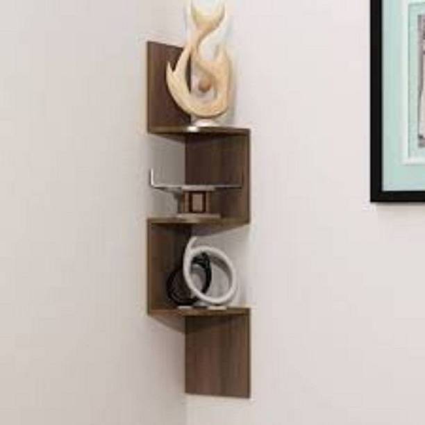 Murad Arts Zigzag Wall Racks Shelf For Home Decor Living Room , Bedroom Wooden Wall Shelf