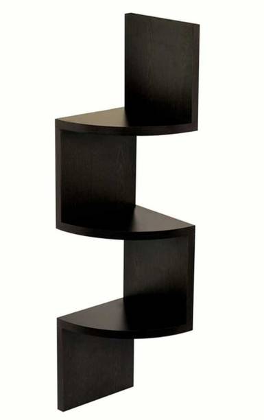 WOODENXDECOR Zigzag Corner Wall Mount Shelf Unit/Racks Wall shelves<wall shelf Wooden Wall Shelf