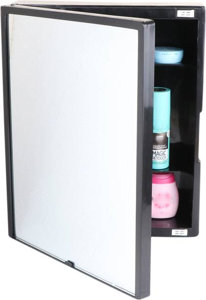 CIPLA PLAST New Rich Look Bathroom Mirror Cabinet | 4 Shelves Storage, Wall Mounted Cabinet Bathroom Mirror