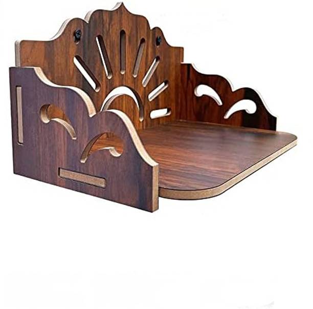 home design mart Wooden Mandir wall shelf for Home MDF (Medium Density Fiber) Wall Shelf