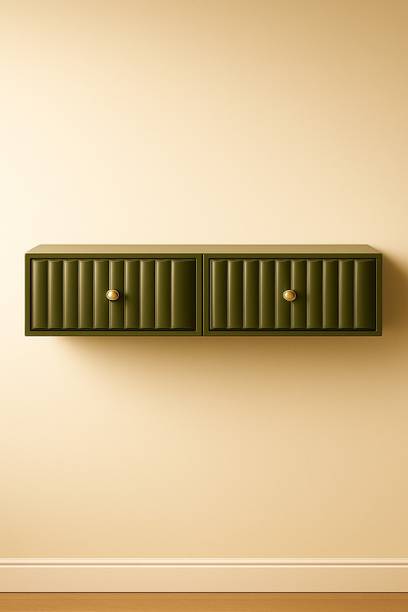 GAC Wall Mounted Dual Drawer Storage Unit | Floating Wooden Shelf MDF (Medium Density Fiber) Wall Shelf