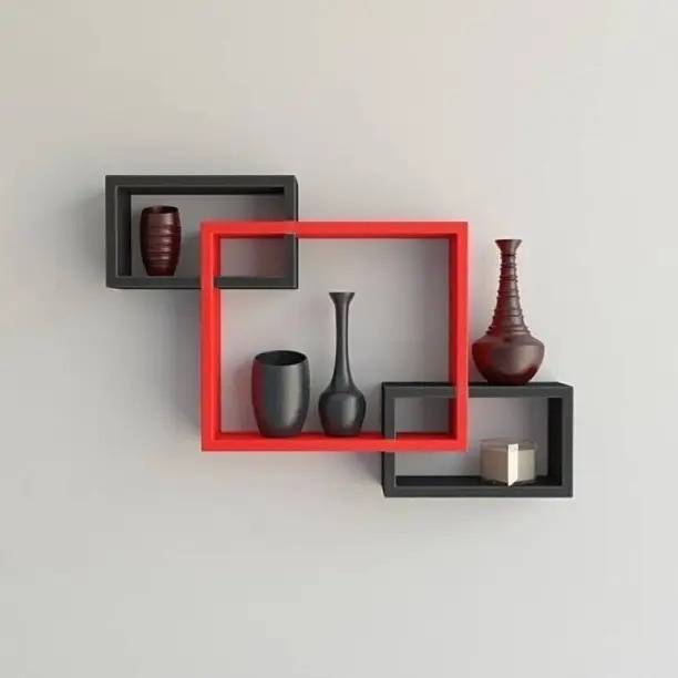 Sri Sathiya Furniture Modern Square Wall Shelf Wooden Wall Shelf