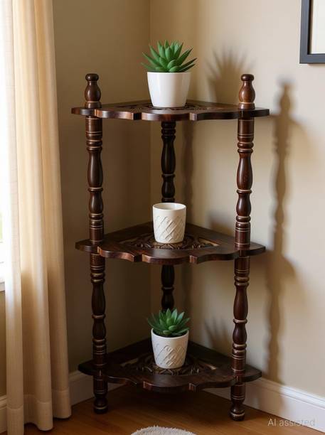 DreamyDesign Wooden mini Corner Wooden Wall Shelf