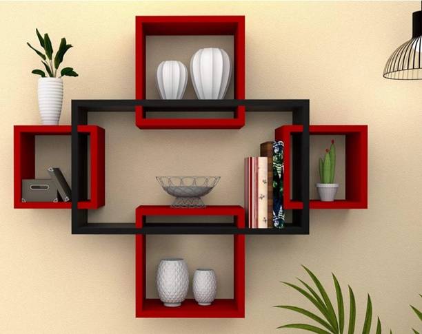 NationalArts NA2803 wooden wall shelf wall hanging wall decor floating mounted wall decor Wooden Wall Shelf