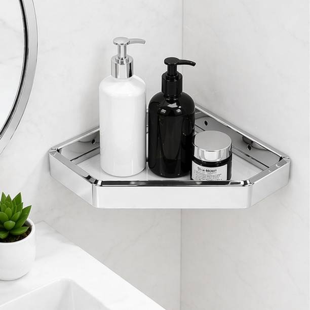 CARENS Steel, Glass Wall Shelf