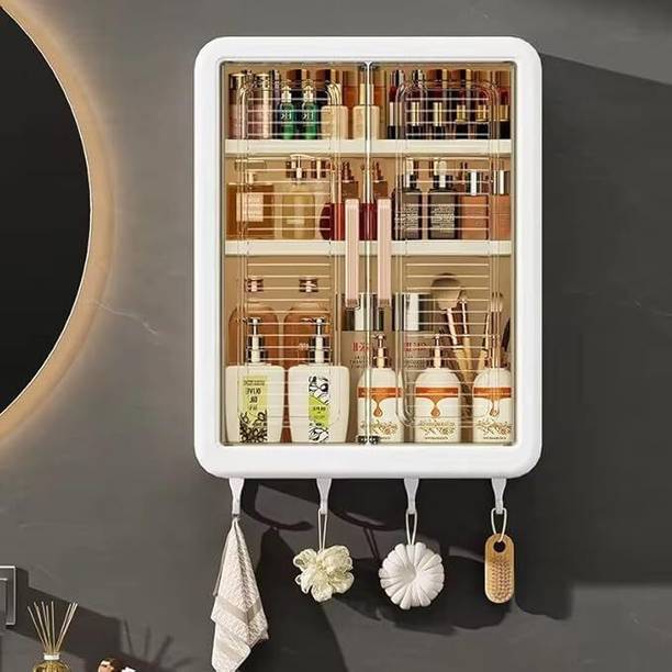 MGKENTERPRISE Bathroom Storage Organizer/Bathroom Cabinet /Bathroom Shelf Plastic Wall Shelf