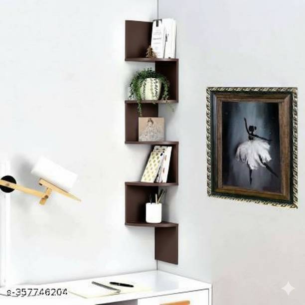 CLASSICART Modern Wall Mounted Corner Shelf | for Living Room, Bedroom MDF (Medium Density Fiber) Wall Shelf
