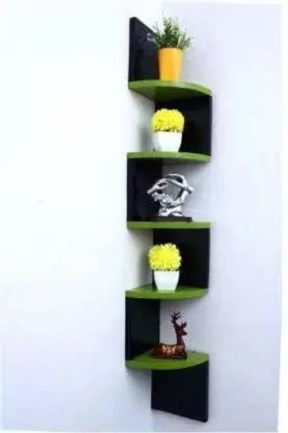 Hubwooden Wooden, MDF (Medium Density Fiber) Wall Shelf