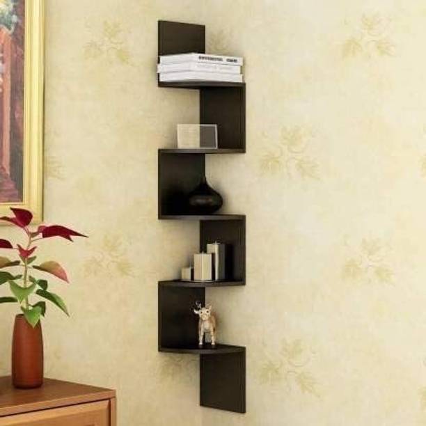 MDSWool ZIG ZEG CORNER WALL SHELF RECK SHELF|MOUNT WALL| LIVING & BADROOM| SET OF 11 Wooden Wall Shelf