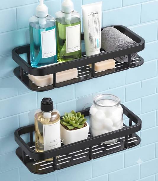 Craftbin Wall Mount Bathroom Rack Shelf, Bathroom Stand, Bathroom accessories Organizer Plastic Wall Shelf